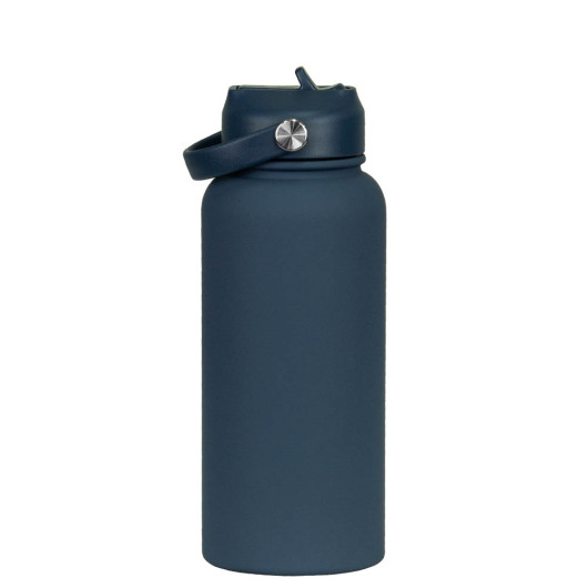 Navy 1L Rubber Coated Bottles
